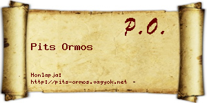 Pits Ormos névjegykártya